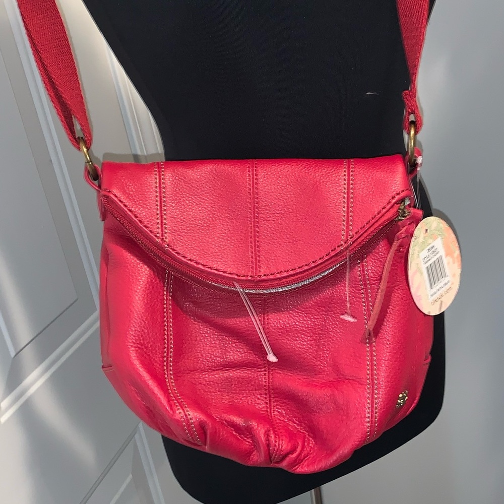 Red shoulder bag by the Sak